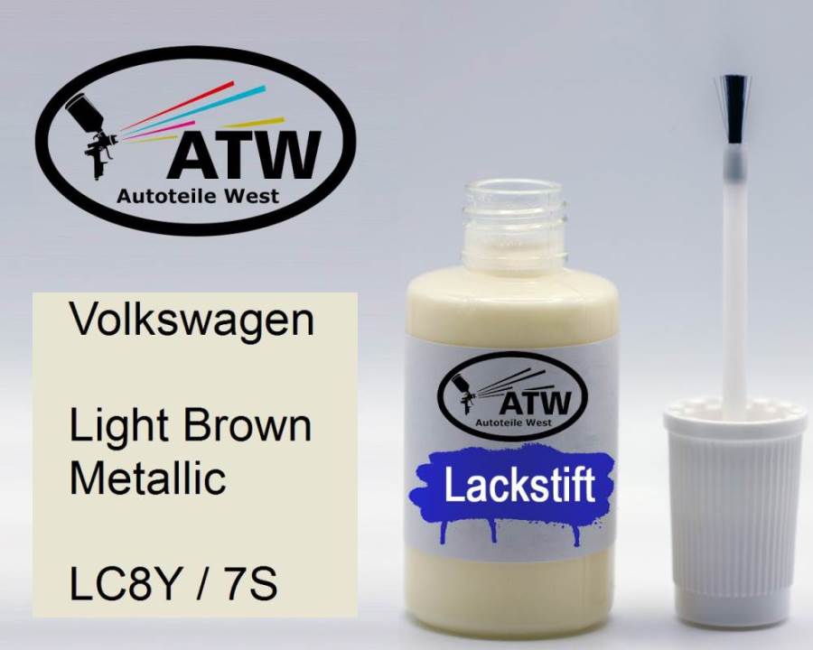 Volkswagen, Light Brown Metallic, LC8Y / 7S: 20ml Lackstift, von ATW Autoteile West.